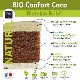 Matelas bébé coco naturel sa composition le best.