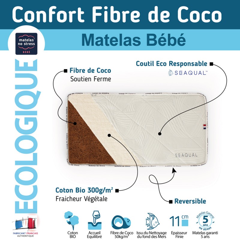 Matelas bébé en coco, matelas écologique sa description