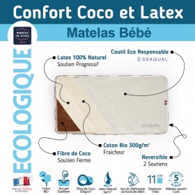 Matelas pour bébé en latex et coco écologique