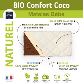 Matelas pour bébé en fibres de coco naturelles